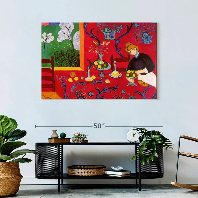 Harmonie Leisha en rouge, H 30 po x l 45 po
