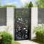 Barrière de jardin en acier vidaXL noir 105 x 180 cm-113055143-113055142
