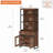 Modern 72" Tall Bookcase With Drawer And Open Book Shelfs, Library Book Shelf With Glass Doors Storage Cabinet, Wood Freestanding Bookshelf For Home Office, Living Room, Brown-636969202-636969204-636969206
