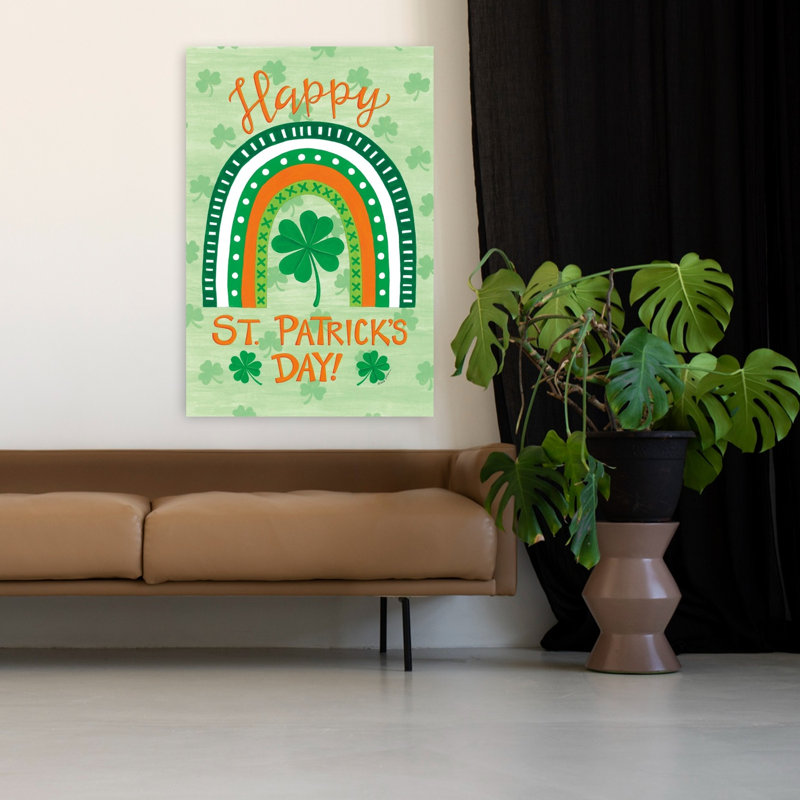 Paysage de printemps abstrait arc-en-ciel de St. Pat's, 48" H x 32" W