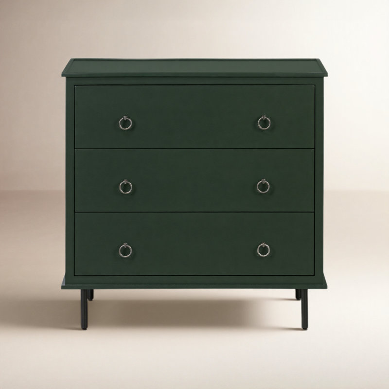 Abrish 3 DRAWER NIGHTSTAND, Deep Green