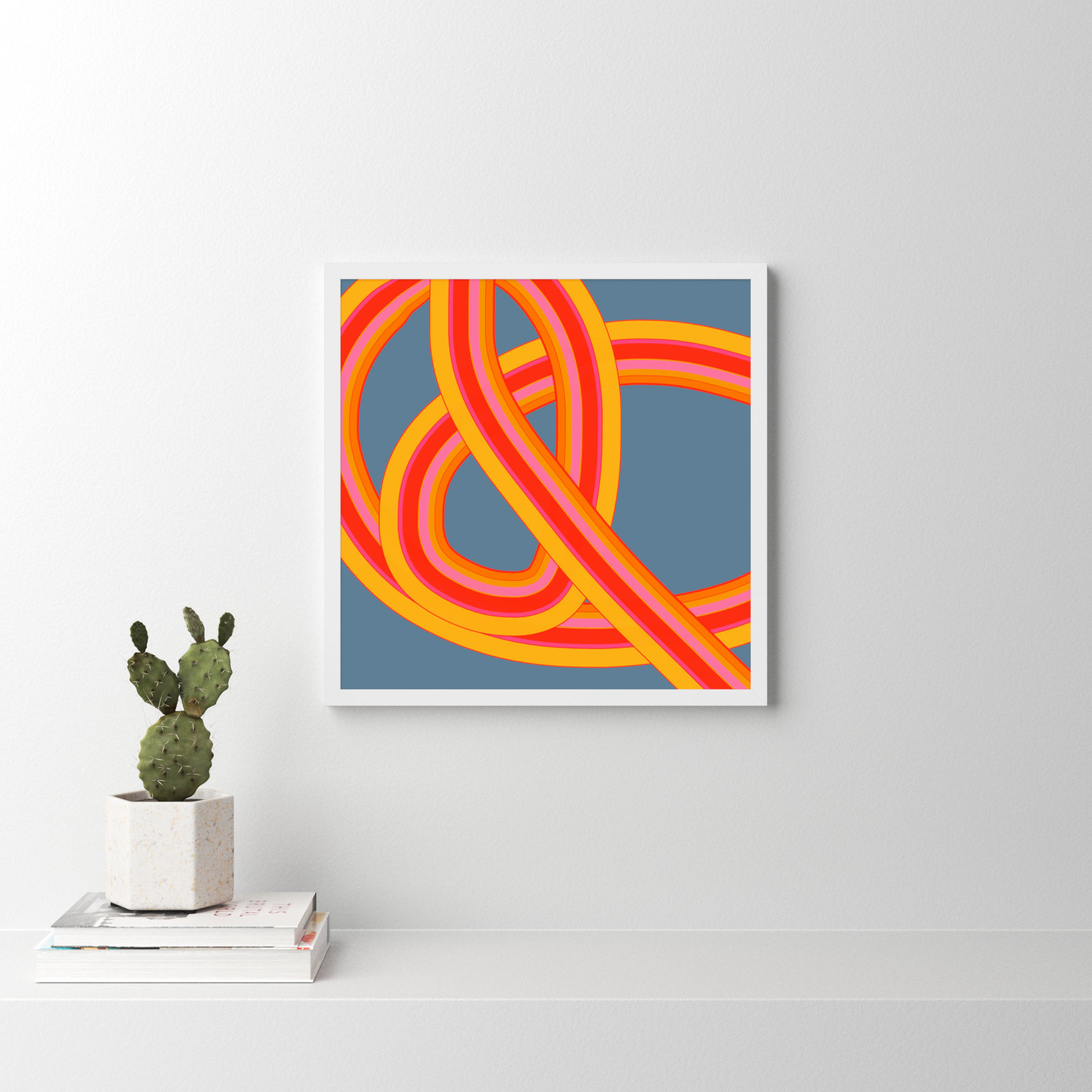 Twist Series I "Hawaiian Twist" Print, 24" H x 24" W x 1.25" D, White