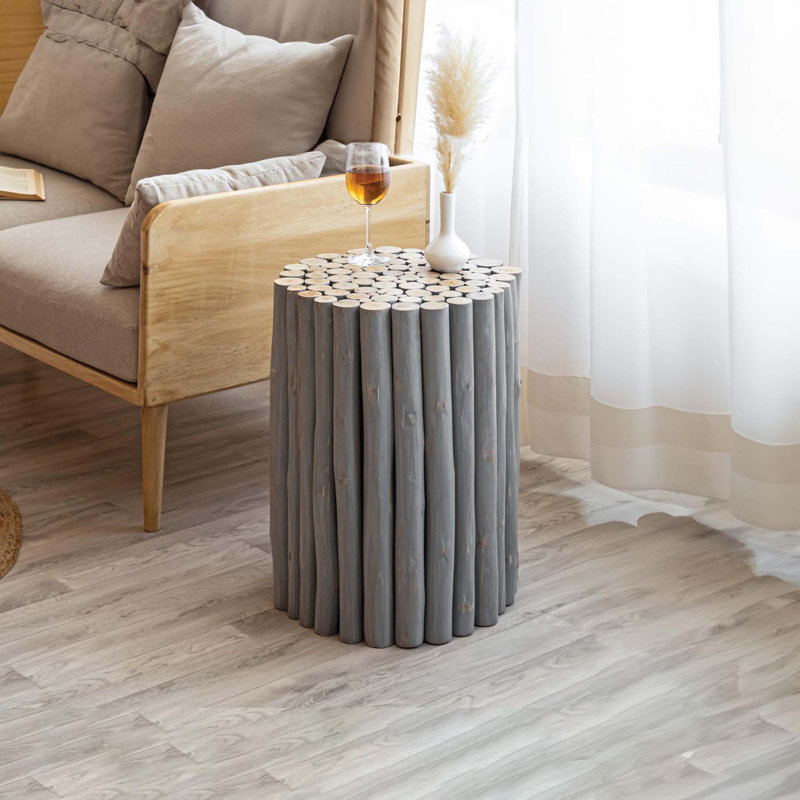 Table de bout blanche, Gris