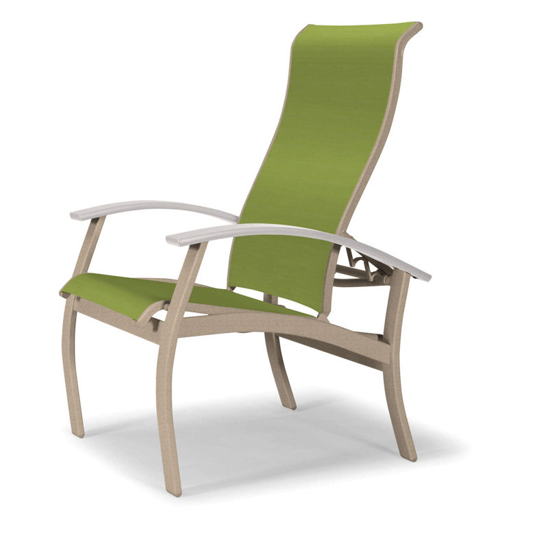 Chaise de patio Askar, Blanc, Lime 38D Sunbrella®, Désert texturé