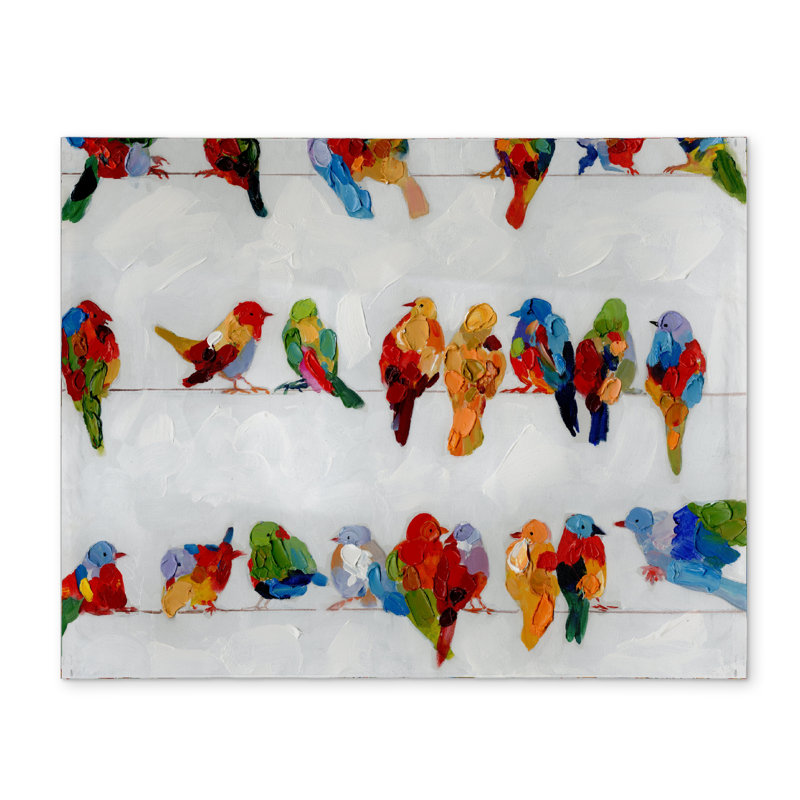 Colorful Birds on Wire Placemat | Blue Polyester Home Decor