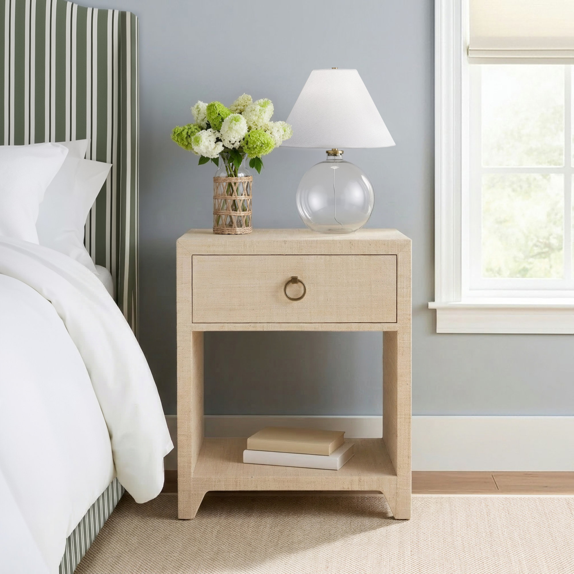 Cleo Raffia 1 - Drawer Nightstand, Natural