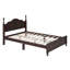 Structure de lit double en bois pleine grandeur, lit plateforme de style rétro avec support en lattes de bois-165851586-165851587