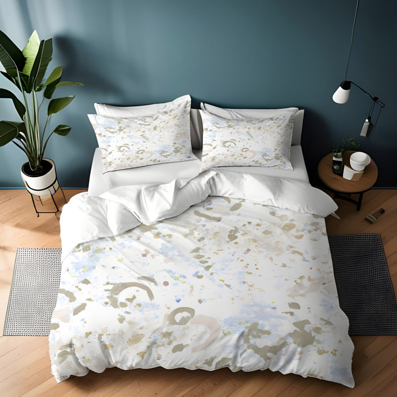 Polyester Abstract Duvet Cover, King Duvet Cover + 2 King Shams