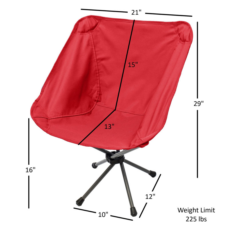 Four Seasons Courtyard Outdoor Steel Compact Folding Chair with Carry Bag, Red