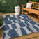 Olesia Modern Geometric Abstract Two-Tone Navy/Cream Indoor/Outdoor Rug