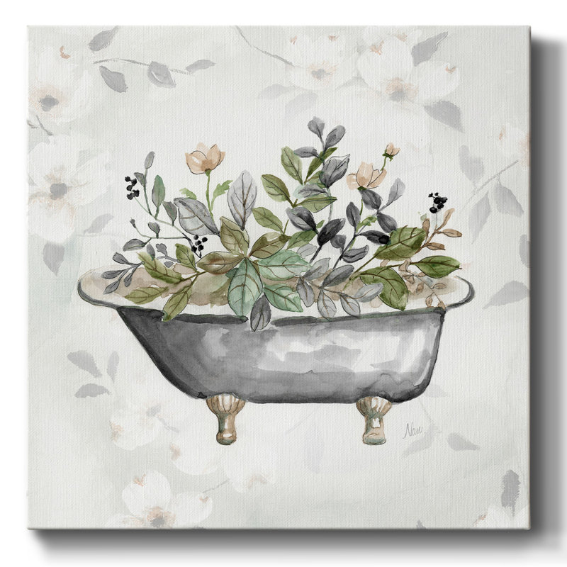 Soft Floral Tub II sur impression sur toile, H 16 po x l 16 po x P 1,5 po