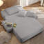 Luxueuse chaise longue convertible avec fonction canapé-lit 2-en-1, coussin en mousse à ressort, pochette de rangement et conception sans assemblage pour les petits espaces-130000071