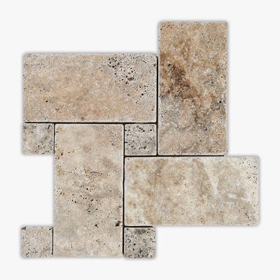 Scabos Tumbled Large Basket Travertine Mosaic