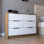 Commode 4 tiroirs, plateau supérieur - pin / blanc