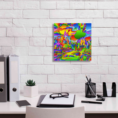 «Red Umbrella Man Landscape 1119» par Howie Green, art mural sur toile