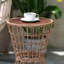 Table en corde de rotin intérieur / extérieur Dorado avec plateau en bois d'acacia Dorado