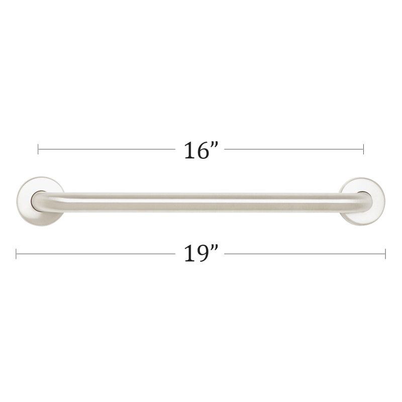 Straight Bathroom Safety Grab Bar, Satin, 18" W