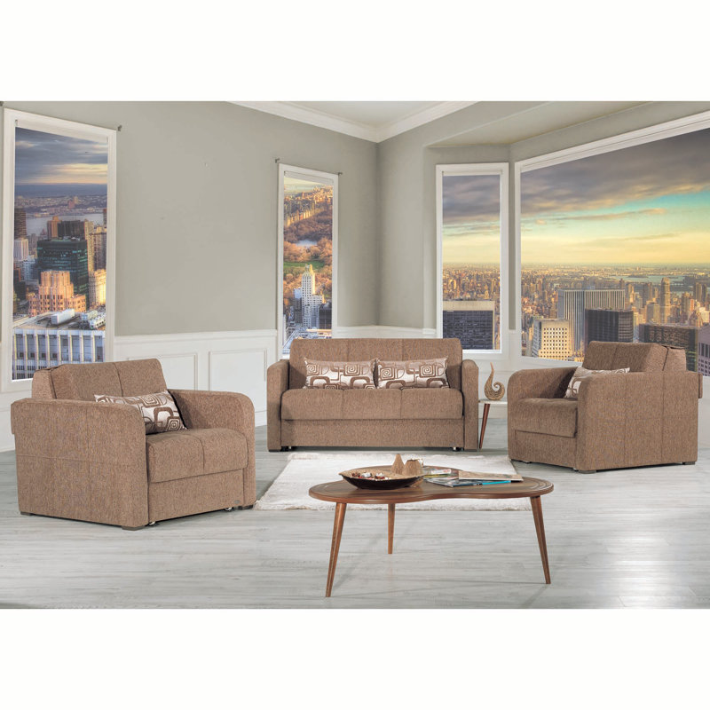 Annaliah Ferra Fashion 65 in. Fabric Upholstered 2-Seater 3-in-1 Sleeper Loveseat Sofa Bed with Storage, Firm Seat Cushion