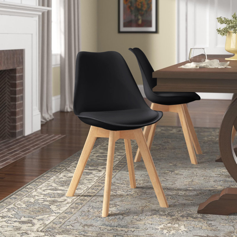 Chaise d'appoint rembourrée Pascal, Noir