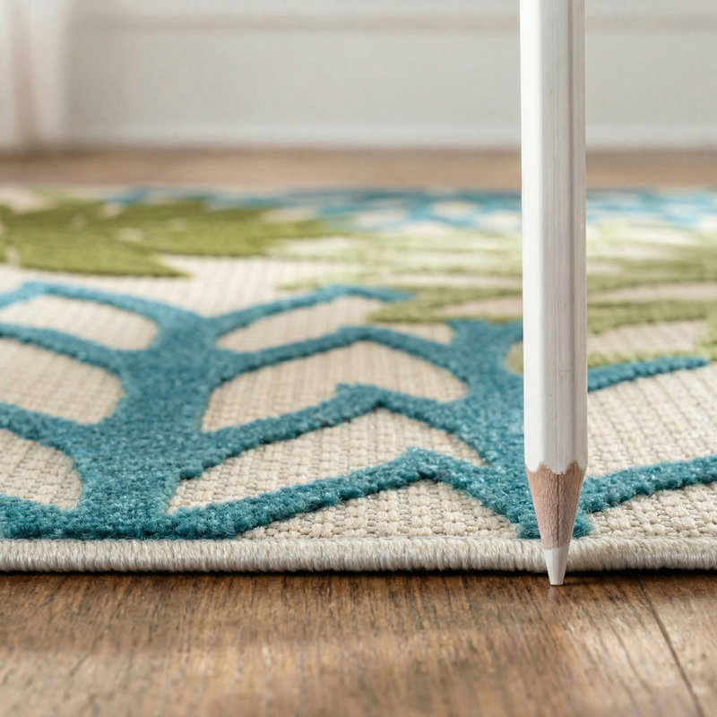 Tapis intérieur / extérieur floral Amellia, Tapis de couloir 2 pi x 6 pi