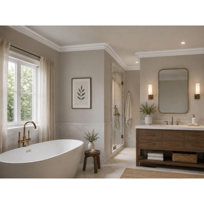 3-1/8 in x 3-1/2 in x 94-1/2 in Plain Polyurethane Crown Moulding Pro Pack 31-1/2 LF
