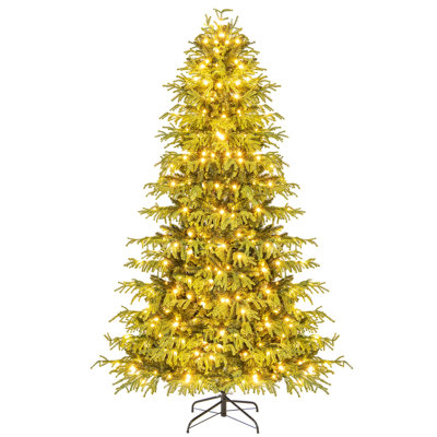 7 FT Artificial Christmas Tree with 370 LED Lights, 1090 Branch Tips for Home Party