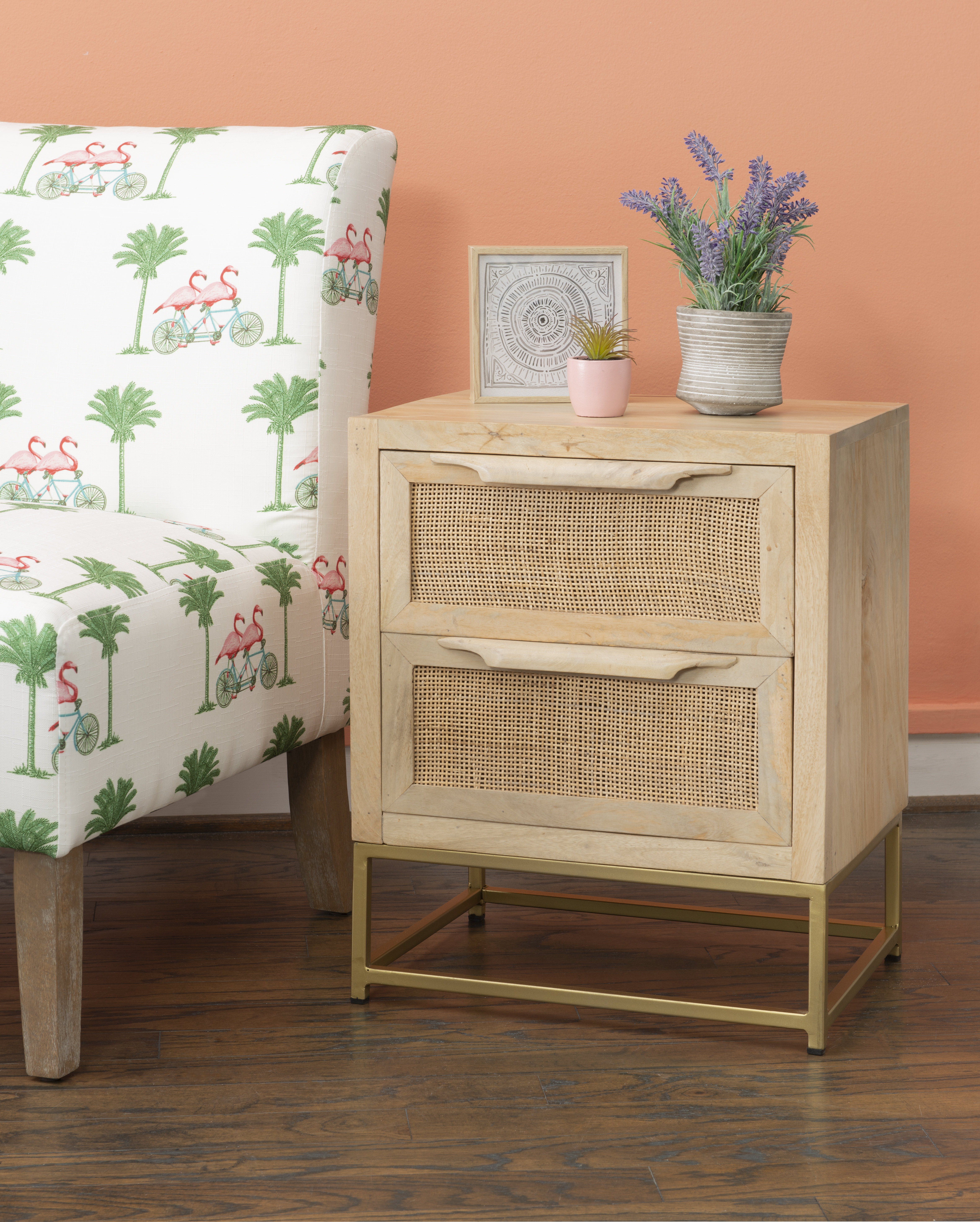 Cane store front nightstand