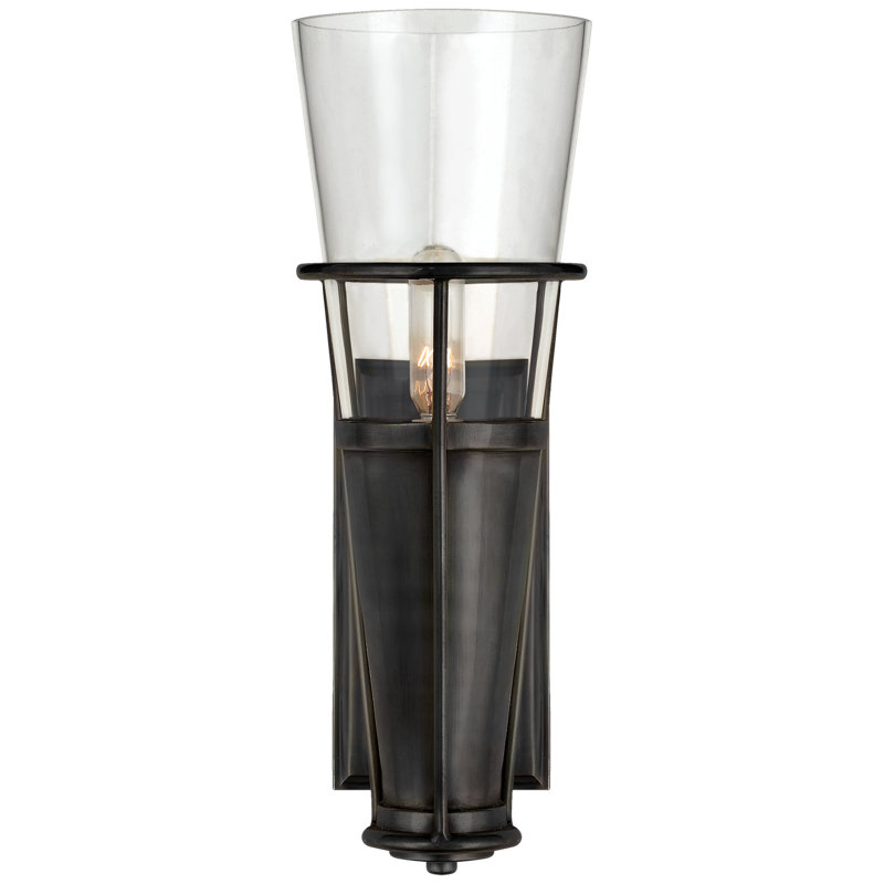 Thomas O'Brien Robinson Single Sconce, Clear, Black