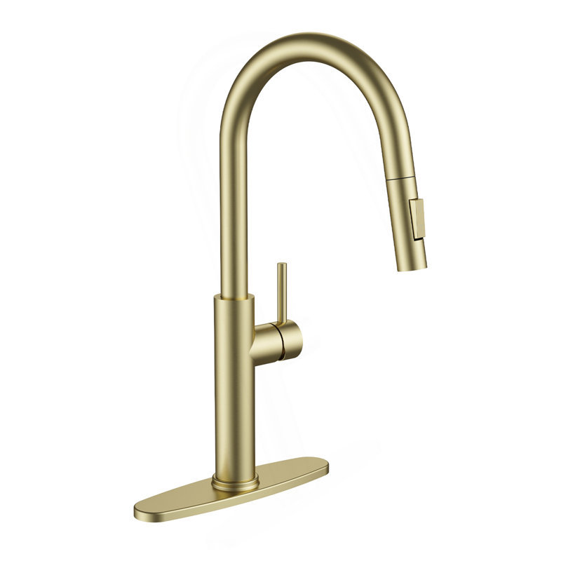 Robinet de cuisine avec douchette extractible, Brushed Gold