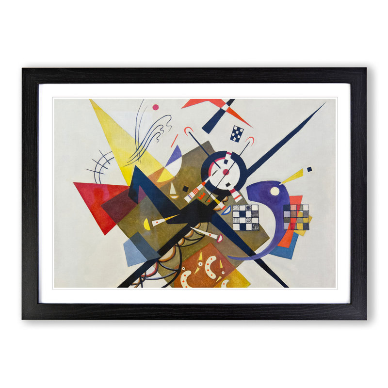 On White Ii by Wassily Kandinsky - Picture Frame Painting on MDF, 36cm H x 48cm W x 2cm D, Black Framed