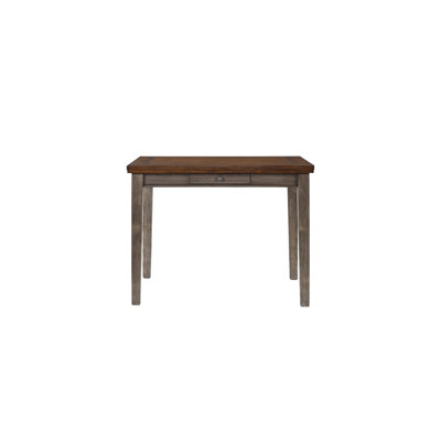 Table de salle à manger à hauteur de comptoir avec 4 tiroirs, table de salle à manger grise rustique à deux tons