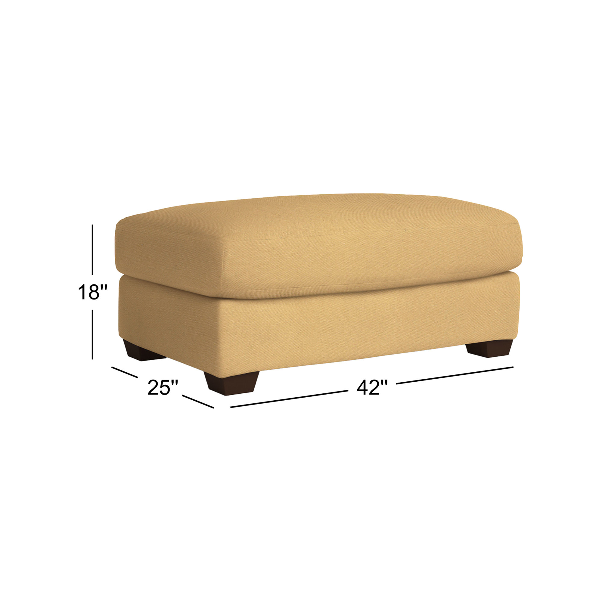 Rhodes Upholstered Ottoman, Bayou Sunshine Canvas