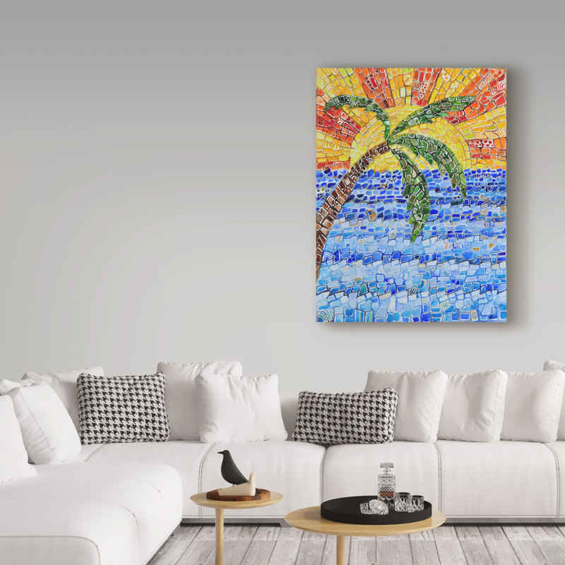 « caraïbes day », reproduction de peinture à l’acrylique sur toile tendue, H 19 po x l 14 po x P 2 po