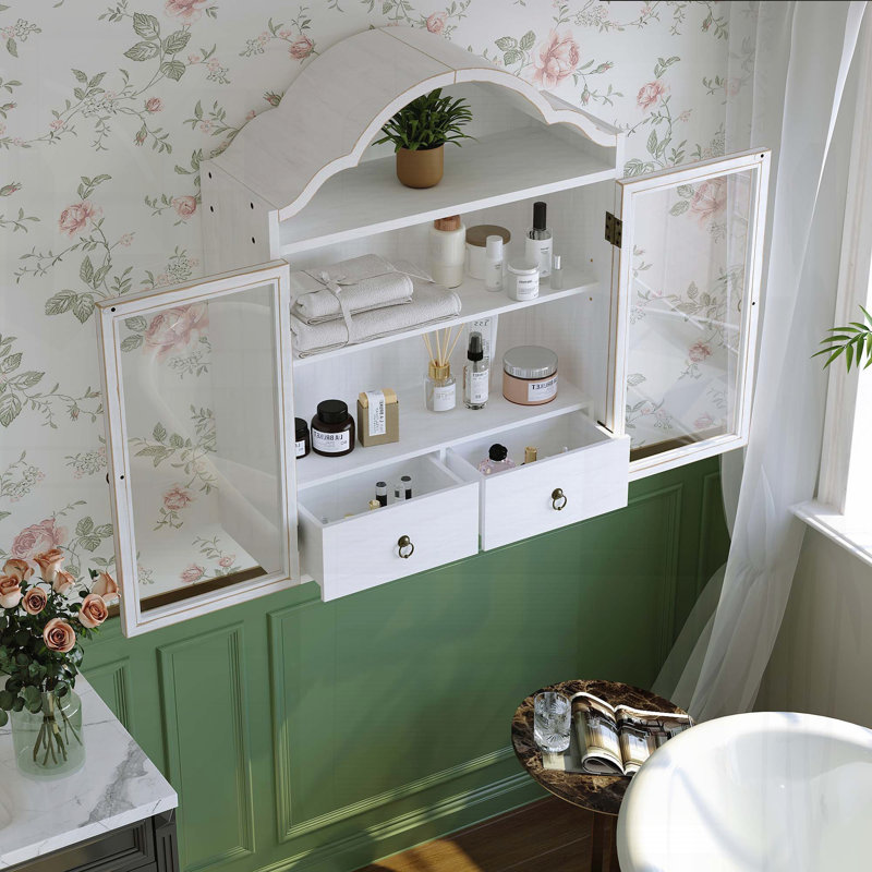 Armoire murale rétro en bois massif rustique vieilli