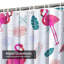 Rideau de douche imperméable Watercolor Palm Flamingo Tropics-668467873
