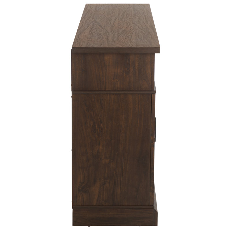 Andy 2 Door Wood Fireplace, Dark Walnut