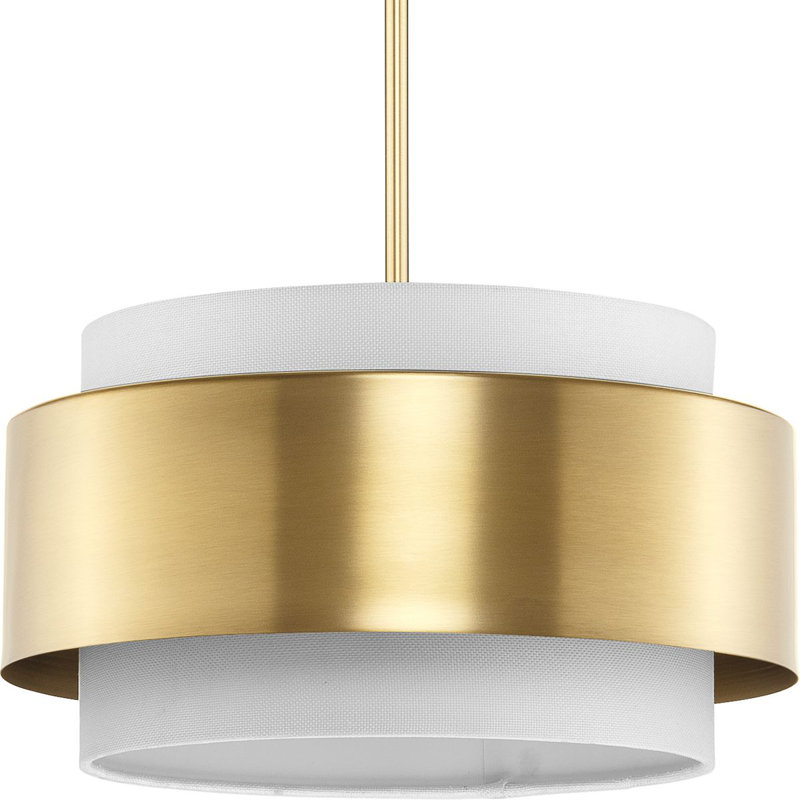 Myrteza 3 - Light Drum Pendant, 12" H x 16" W x 16" D, Brushed Bronze