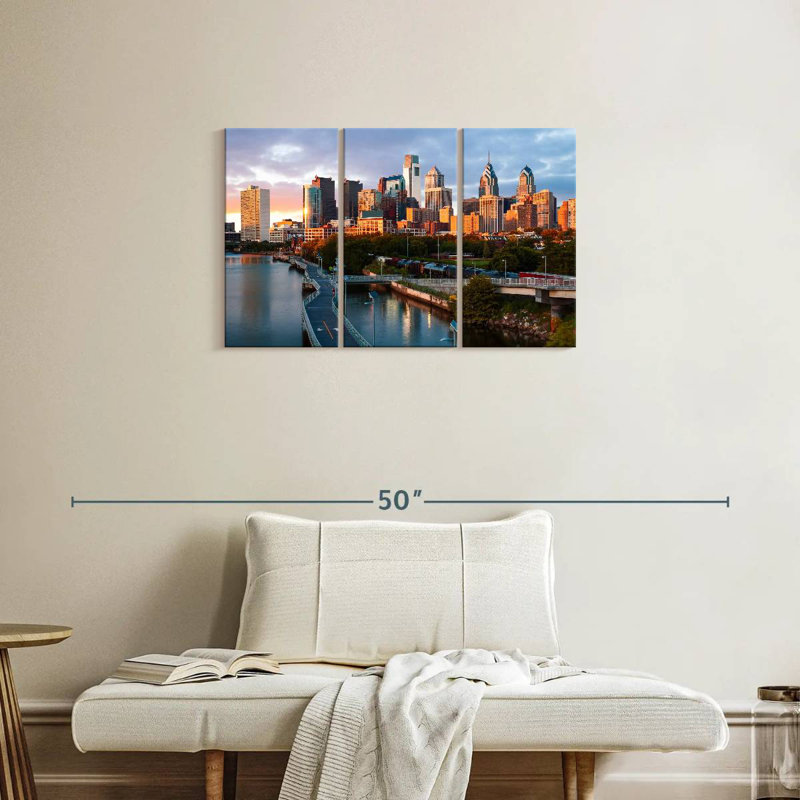 Philadelphie, promenade et horizon, H 20 po x l 33 po