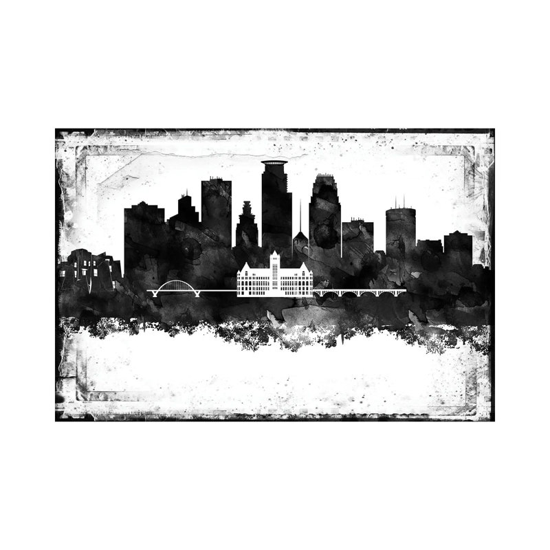 Minneapolis Skylines - Wrapped Canvas Print, 152.5 cm H x 101.5 cm W