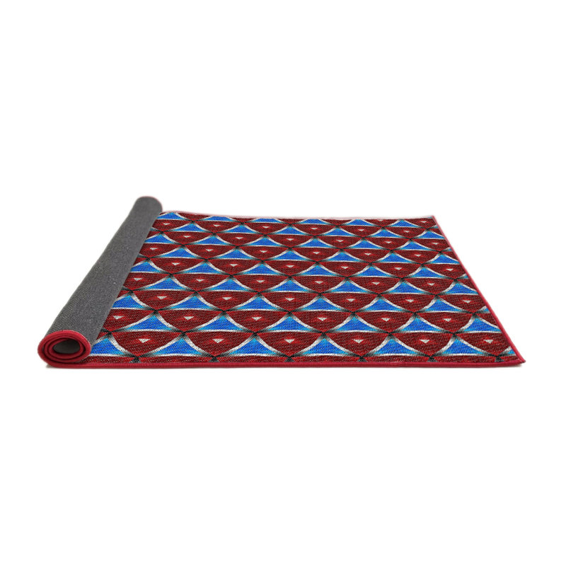 Tapis rouge / bleu Power Loom, Carré 8 pi
