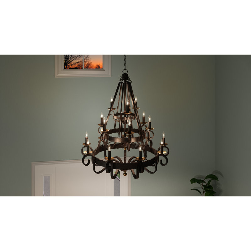 Ashle 18 - Light Dimmable Tiered Chandelier