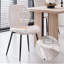 Ensemble de 4 chaises de salle à manger modernes, tissu bouclé, chaise de cuisine rembourrée en tissu bouclé avec pieds en métal, beige-1251850251