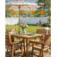 Ensemble de salle à manger de patio pour 4 personnes toutes saisons Ensemble de table et chaises d'extérieur toutes saisons avec cadre en aluminium pour l'extérieur, jardin, terrasse, bord de piscine, teck-2101304913