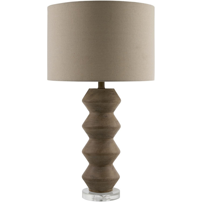 Lampe de table Aeleen, Marron foncé, Beige