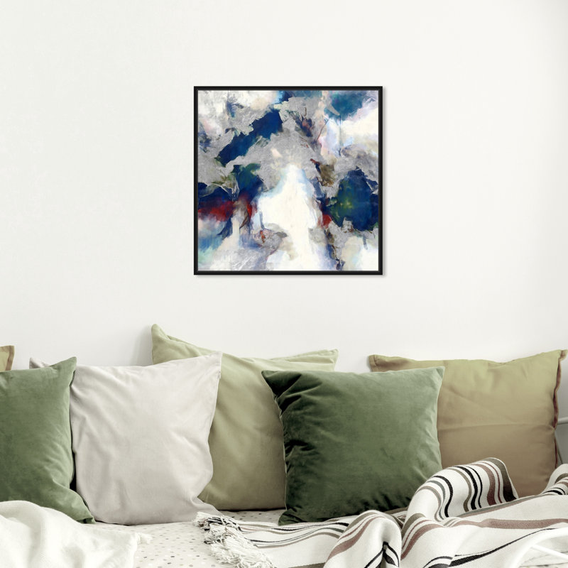 Abat-jour Explosive - Peinture sur toile, H 20 po x l 20 po, Cadre noir