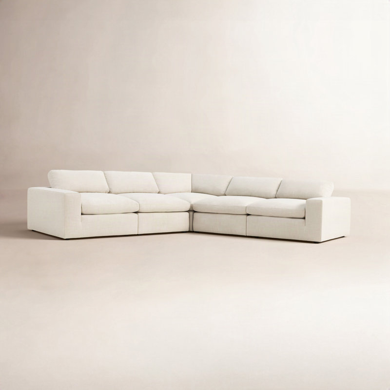 Canapé modulaire rembourré 5 pièces Asher, Lin Performance Effie