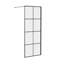 Keitez 757mm W x 1950mm H Semi-Frameless Wet Room Screen with Pattern Glass
