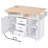 55.7"Large Kitchen Island with 2 Drop Leaf with Power Outlet-129469893