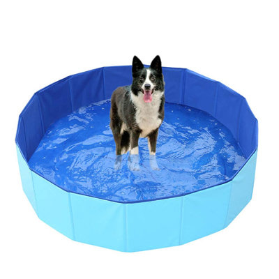 Foldable Dog Swimming Pool - Portable & Durable Pet Pool for Summer Fun.