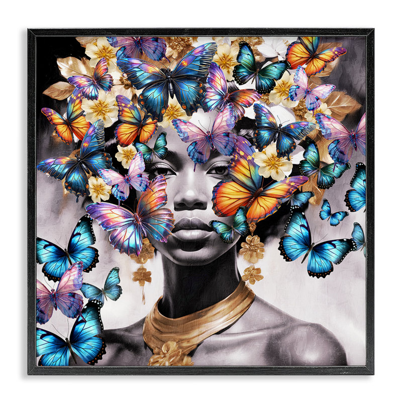 «Butterfly Flight», art giclée par Kim Allen, Giclée encadrée noir minuit, H 12 po x l 12 po